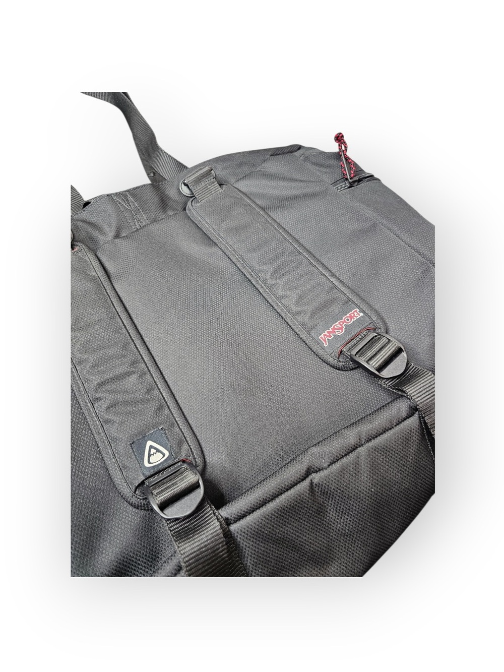 JanSport Black Convertible Tote Backpack Convertible Bag Red Interior Lining - Picture 5 of 6